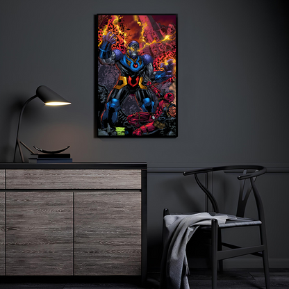 Omega Tyrant Showdown by Savy Lim displayed in a modern room.