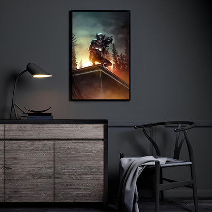 Silent Talons Vigil Room Mockup — X-23 (Laura Kinney) from X-Men, art by Ryan Pasibe, colors by Marvin Tabacon displayed in a modern room.