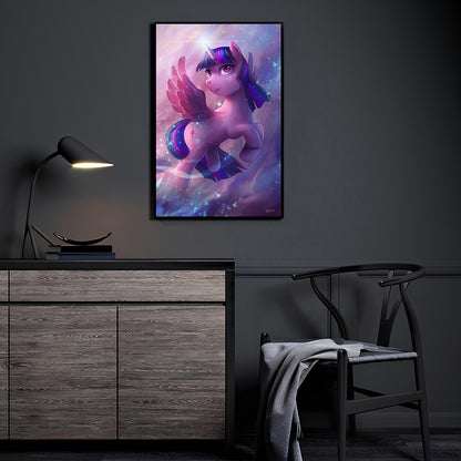 Starlit Spark (Twilight Sparkle) wall art by Snapping Turtle Gallery displayed in a modern fan-collector room.