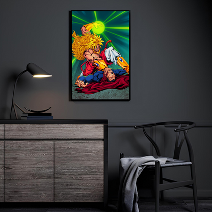 Super Saiyan Fury by Austin Janowsky displayed in a modern room.