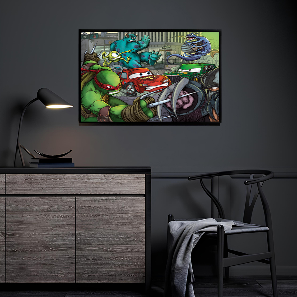 Toon Wars by Brian Balando displayed in a modern room.