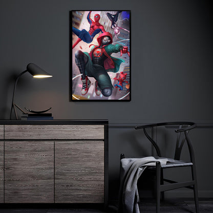 Web-Verse Alliance fan art by Nopeys displayed in a modern room environment.