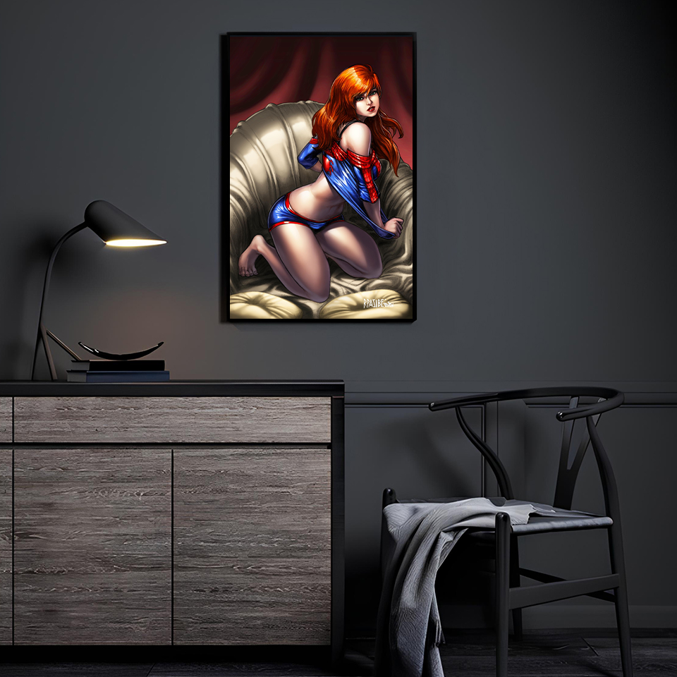 Webheart Muse by Ryan Pasibe (colors Bryan Arfel Magnaye) displayed in a modern room.