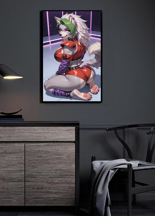 Roxanne Wolf Wall Art | FNAF Security Breach Acrylic, Metal & Canvas - Snapping Turtle Gallery