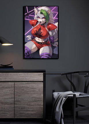 Roxanne Wolf Wall Art | FNAF Keytar Queen HD Acrylic, Metal & Canvas - Snapping Turtle Gallery