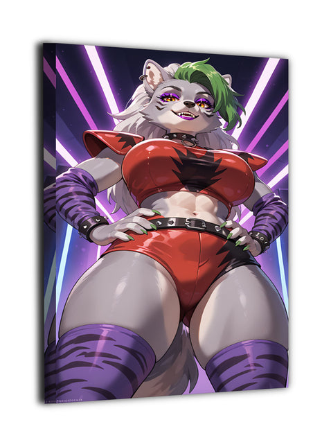 Roxanne Wolf Wall Art | FNAF Electric Wolf Acrylic, Metal & Canvas - Snapping Turtle Gallery