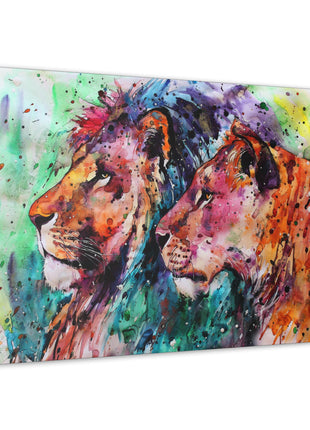Royal Bond – Vibrant Male & Female Lion Wall Art | STG Collection [variant_option1] Print, Premium Wall Art by Snapping Turtle Gallery