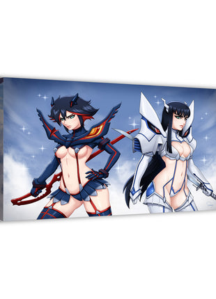 Ryuko Matoi & Satsuki Wall Art | Kill la Kill Acrylic, Metal & Canvas - Snapping Turtle Gallery