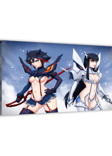 Ryuko Matoi & Satsuki Wall Art | Kill la Kill Acrylic, Metal & Canvas - Snapping Turtle Gallery