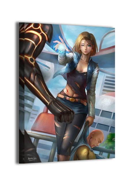 Saitama vs Android 18 Wall Art | HD Acrylic, Metal & Canvas Prints - Snapping Turtle Gallery