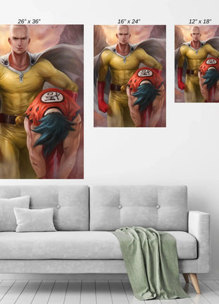 Saitama vs Goku Wall Art | Anime HD Acrylic, Metal & Canvas Print - Snapping Turtle Gallery