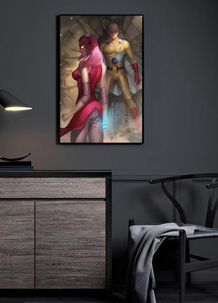 Sakura vs Saitama Wall Art | Naruto x One Punch Man Ultra-HD Print - Snapping Turtle Gallery