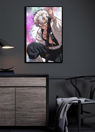 Sanemi Shinazugawa Wall Art | Demon Slayer Acrylic, Metal & Canvas - Snapping Turtle Gallery