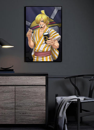 Sanji Wall Art | One Piece Acrylic, Metal & Canvas - Snapping Turtle Gallery