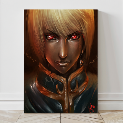 Large 24x36 Kurapika canvas art – dark anime portrait from Hunter x Hunter