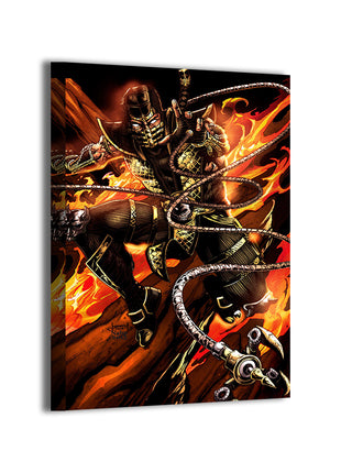Scorpion Mortal Kombat Art | Acrylic, Metal & Canvas - Snapping Turtle Gallery