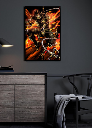Scorpion Mortal Kombat Art | Acrylic, Metal & Canvas - Snapping Turtle Gallery