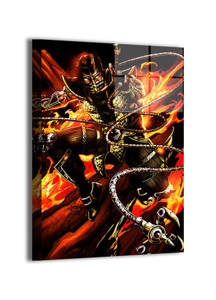 Scorpion Mortal Kombat Art | Acrylic, Metal & Canvas - Snapping Turtle Gallery