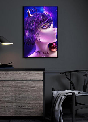 Secre Swallowtail Neon Wall Art | Black Clover Acrylic, Metal & Canvas - Snapping Turtle Gallery