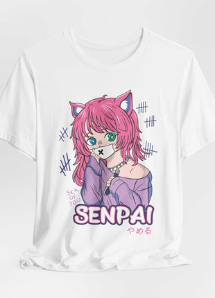 Senpai Cat Girl Shirt | Anime Streetwear Fan Art | Snapping Turtle Gallery [variant_option1] Print, Premium Wall Art by Snapping Turtle Gallery