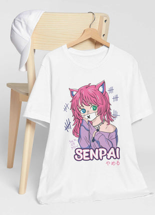 Senpai Cat Girl Shirt | Anime Streetwear Fan Art | Snapping Turtle Gallery [variant_option1] Print, Premium Wall Art by Snapping Turtle Gallery