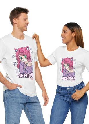Senpai Cat Girl Shirt | Anime Streetwear Fan Art | Snapping Turtle Gallery [variant_option1] Print, Premium Wall Art by Snapping Turtle Gallery