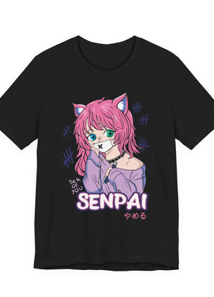 Senpai Cat Girl Shirt | Anime Streetwear Fan Art | Snapping Turtle Gallery [variant_option1] Print, Premium Wall Art by Snapping Turtle Gallery
