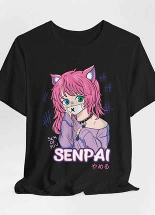 Senpai Cat Girl Shirt | Anime Streetwear Fan Art | Snapping Turtle Gallery [variant_option1] Print, Premium Wall Art by Snapping Turtle Gallery