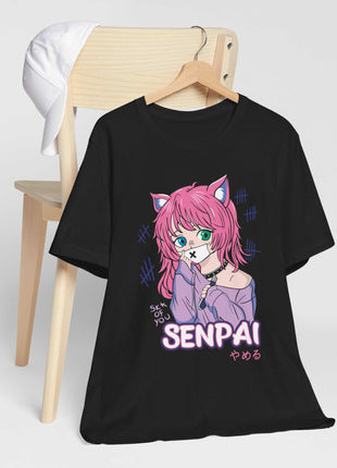 Senpai Cat Girl Shirt | Anime Streetwear Fan Art | Snapping Turtle Gallery [variant_option1] Print, Premium Wall Art by Snapping Turtle Gallery