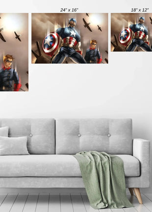 Sentinels of Liberty Wall Art | Captain America Fan Art | Snapping Turtle Gallery [variant_option1] Print, Premium Wall Art by Snapping Turtle Gallery