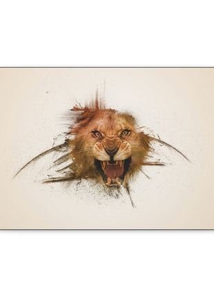 Shadow King – Realistic Lion Behind Canvas Illusion Wall Art [variant_option1] Print, Premium Wall Art by Snapping Turtle Gallery