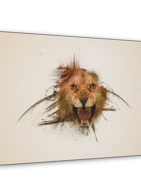 Shadow King – Realistic Lion Behind Canvas Illusion Wall Art - Snapping Turtle Gallery
