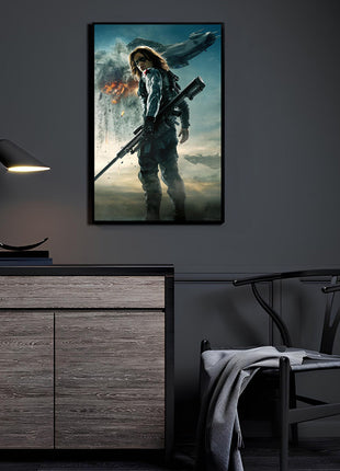 Shadow of War Winter Soldier acrylic wall art featuring Bucky Barnes