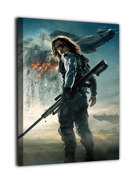 Shadow of War Winter Soldier canvas wall art featuring Bucky Barnes