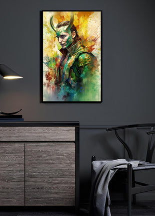 Loki Shadow of the Trickster God Canvas and Metal print mockup