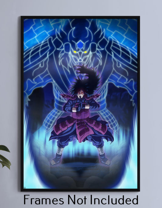  11x17 anime poster of Madara Uchiha with his Susanoo energy warrior