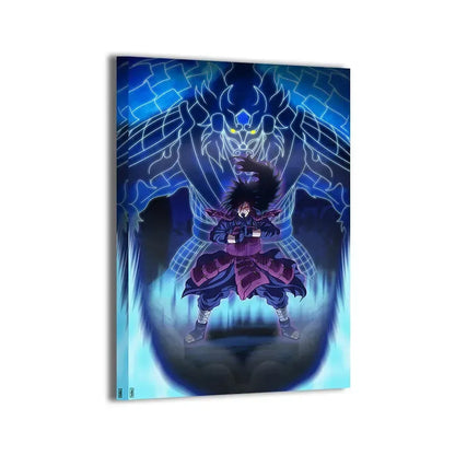 Canvas print of Madara Uchiha summoning Susanoo with glowing blue energy from Naruto
