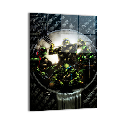Shadowed Sewer Guardians Wall Art Metal Print – TMNT by Jimbo Salgado & Brian Valeza