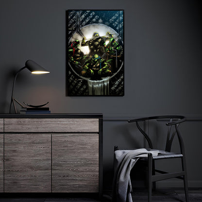 Shadowed Sewer Guardians Wall Art Room Mockup – TMNT by Jimbo Salgado & Brian Valeza