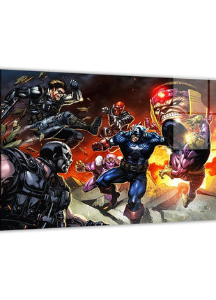 Shield of Legends Captain America Winter Soldier and Marvel villains wall art