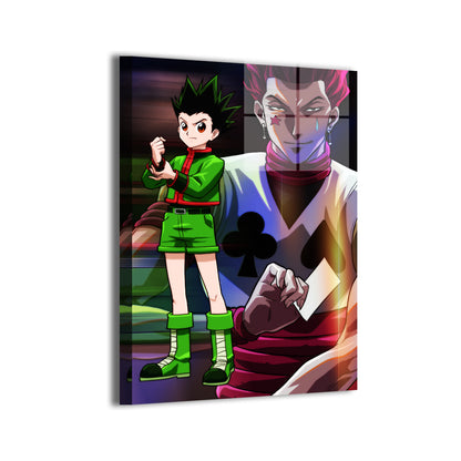 Alt: Gon vs Hisoka fan wall art [16x24] metal print from Hunter x Hunter by Ryan Pasibe.