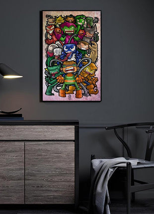 Sinister Gallery wall art featuring Spider-Man villains ensemble — room display mockup
