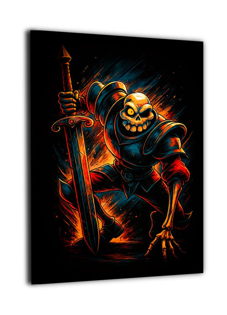 Resurrected Knight's Charge canvas wall art showing Sir Daniel Fortesque mid-charge