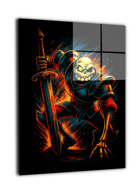 Resurrected Knight's Charge metal wall art showing Sir Daniel Fortesque mid-charge