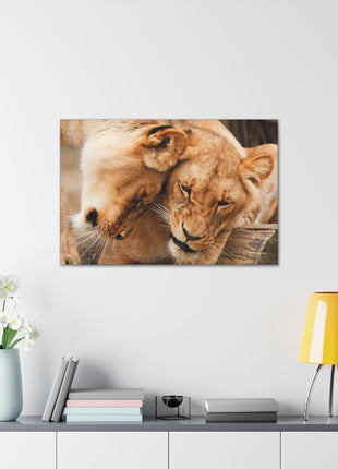 Sisterhood of the Wild – Lioness Bond Wall Art | STG Collection - Snapping Turtle Gallery