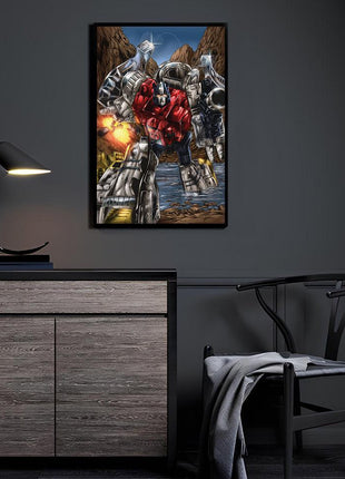 Sludge Dinobot Art | Acrylic, Metal & Canvas - Snapping Turtle Gallery