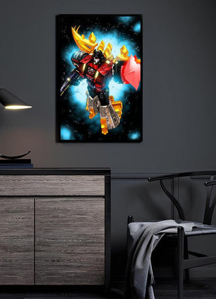Snarl Dinobot Art | Acrylic, Metal & Canvas - Snapping Turtle Gallery
