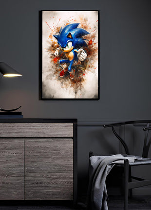 Sonic the Hedgehog Art | Acrylic, Metal & Canvas - Snapping Turtle Gallery