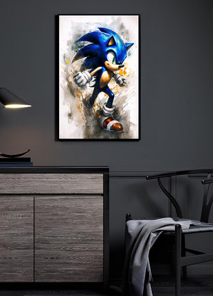 Sonic the Hedgehog Art | Acrylic, Metal & Canvas - Snapping Turtle Gallery