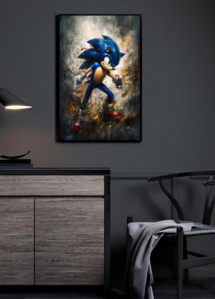 Sonic the hedgehog Art | Acrylic, Metal & Canvas - Snapping Turtle Gallery